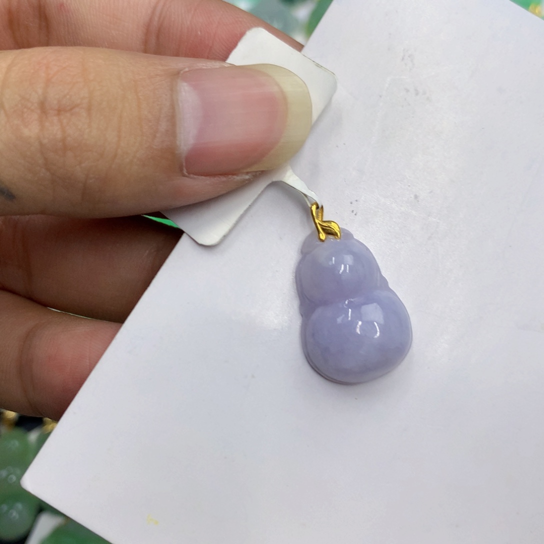 颈饰18K金镶嵌翡翠翡翠
