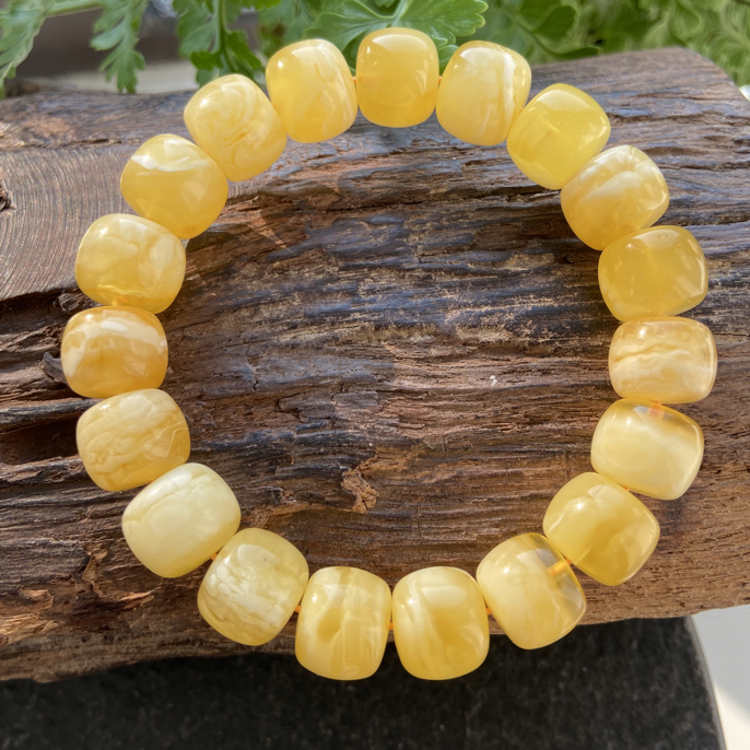 天然俄罗斯瓷白花老型珠手串高端手串