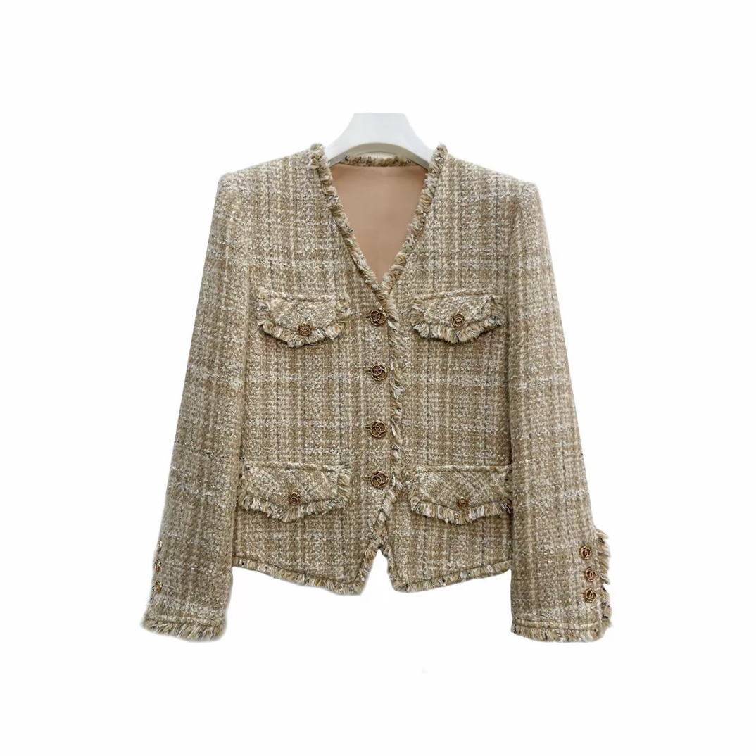 南油秋冬款百搭优雅经典时尚高级小香风外套XF81