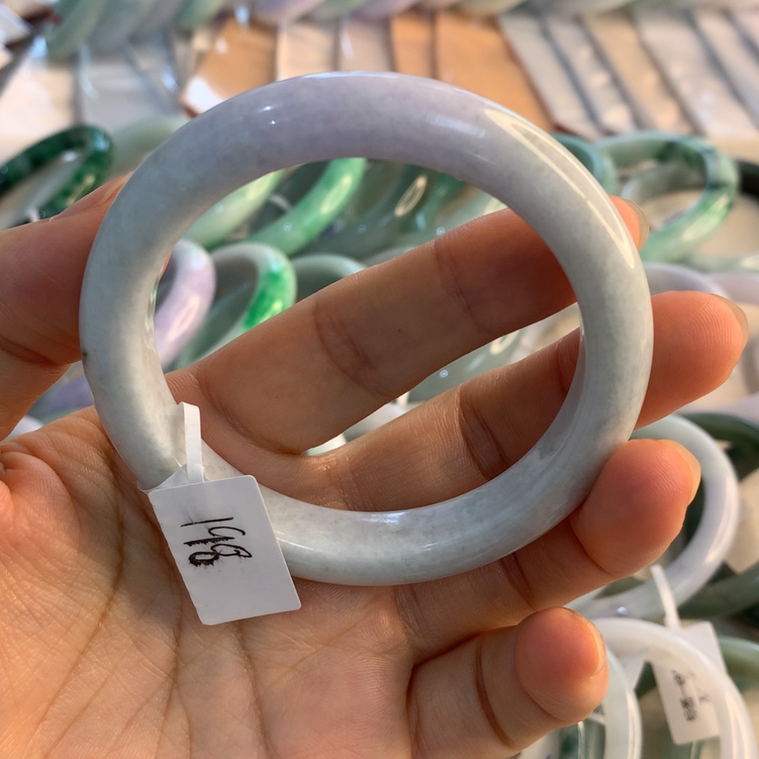 翡翠手镯未镶嵌一抹紫57