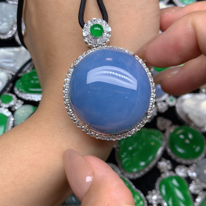 多***莉翡翠18K金镶嵌吊坠(不含链)