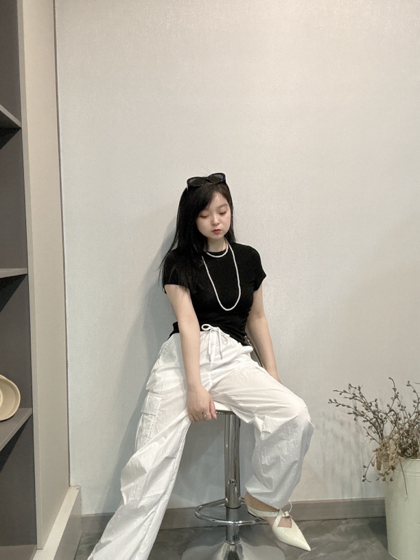 夏季新款抽神可束脚凉感韩版工装裤