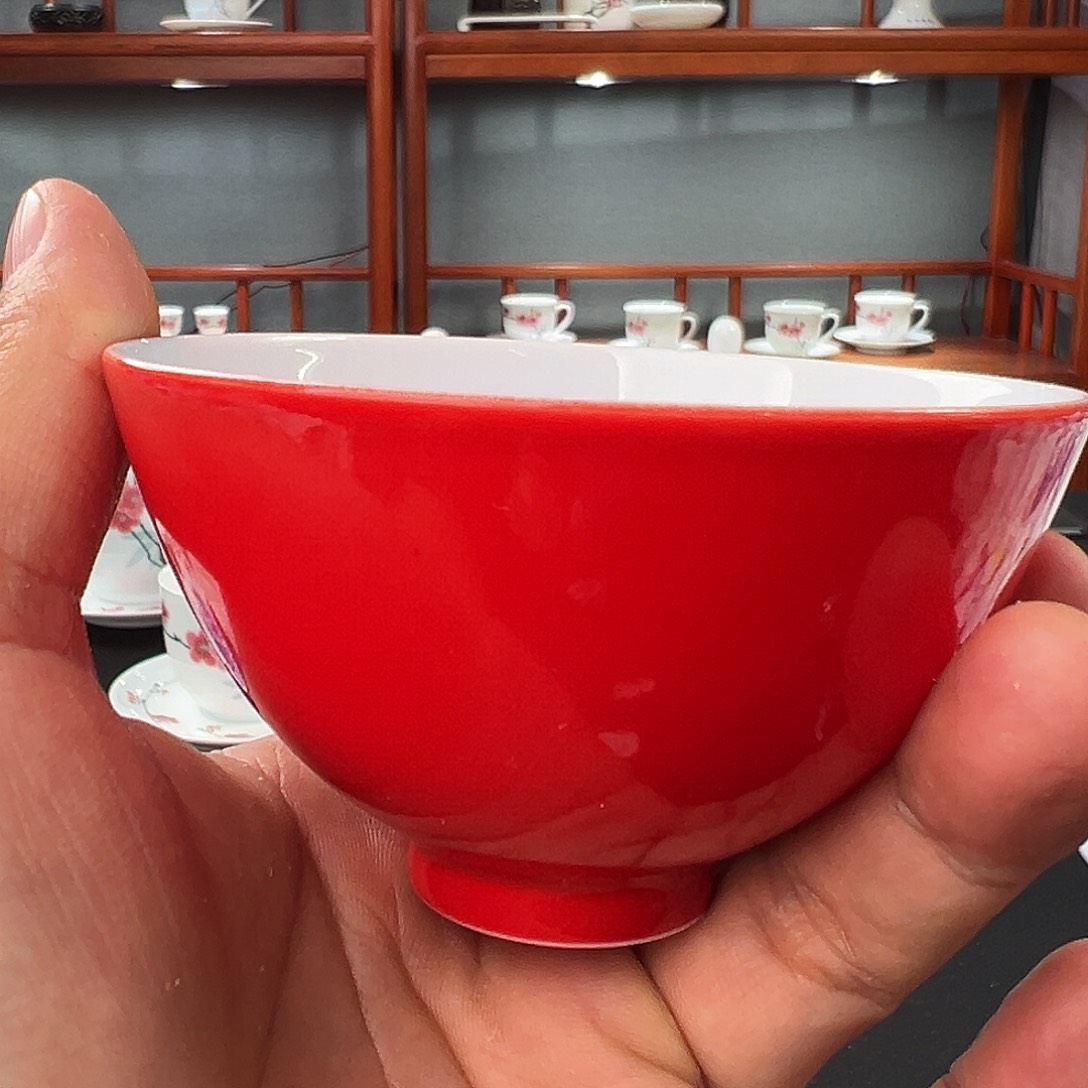 柴窑单色釉鸡心杯一级品