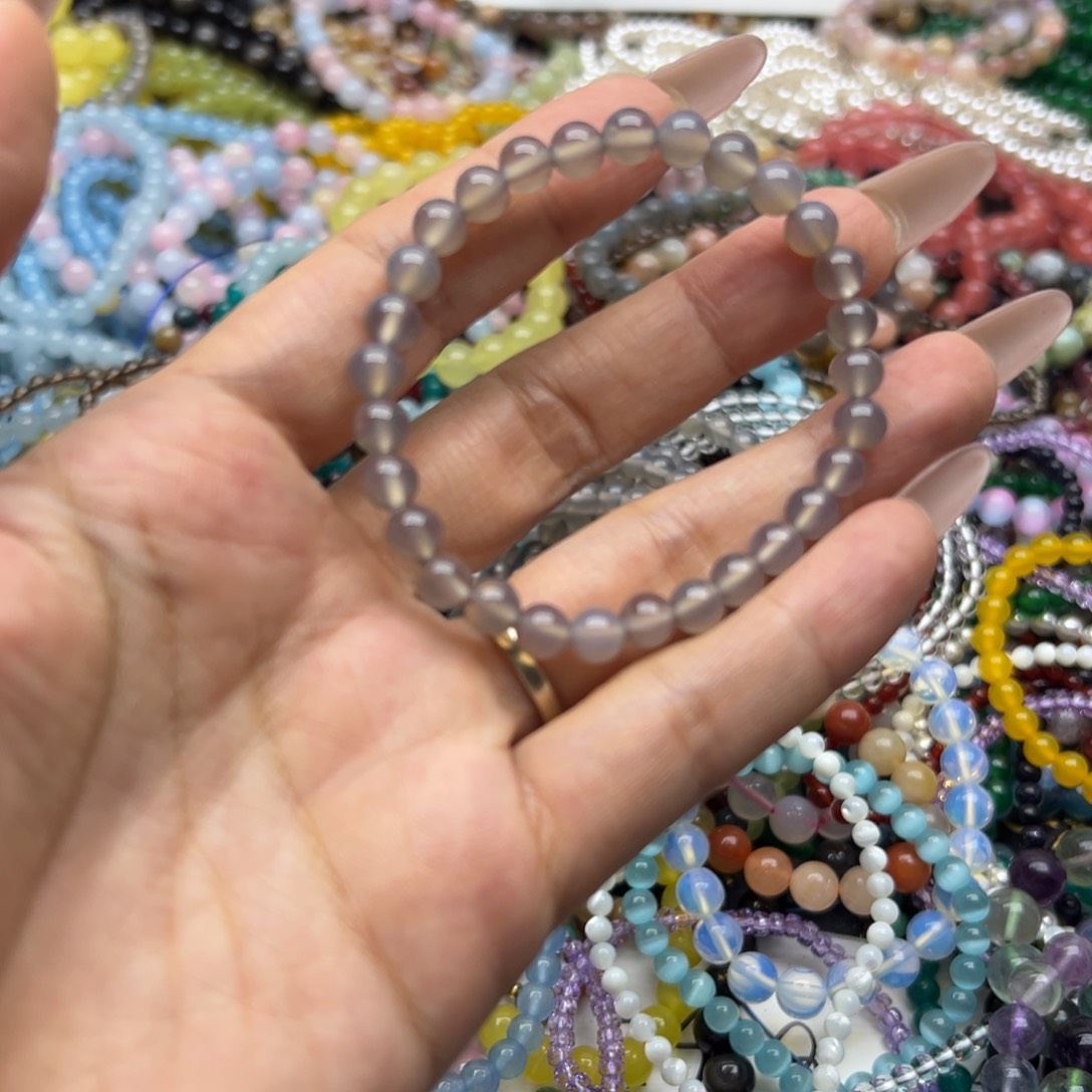 烟晶手链未镶嵌烟紫玛瑙6