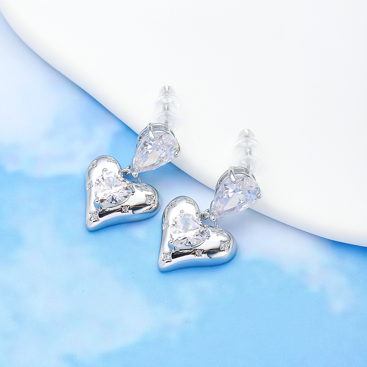 钛钢锆石耳饰 【清孤直播间】气质时尚 简约个性 A039怦然心动