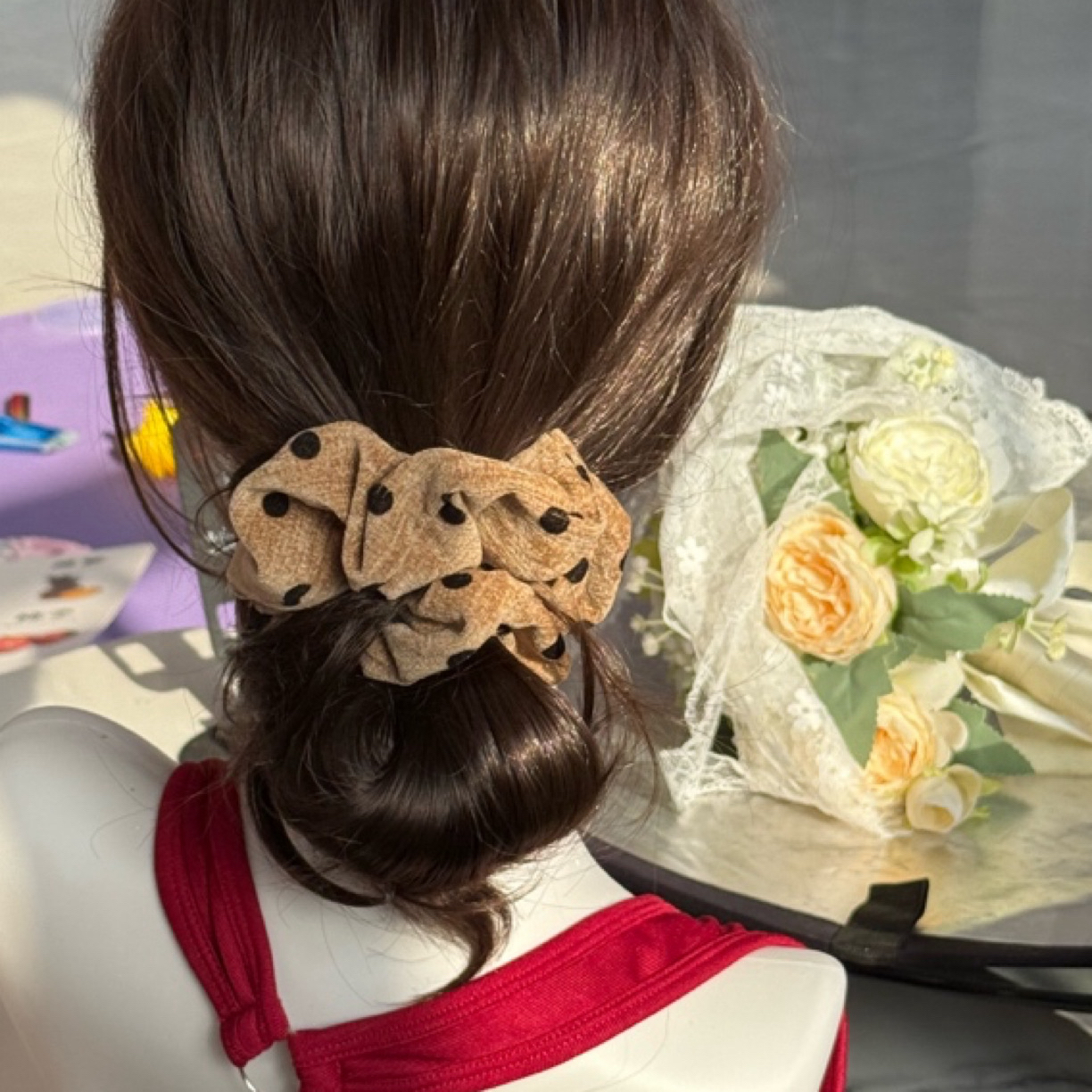 手作气质百搭韩系碎花磨毛大肠发圈 满20包邮