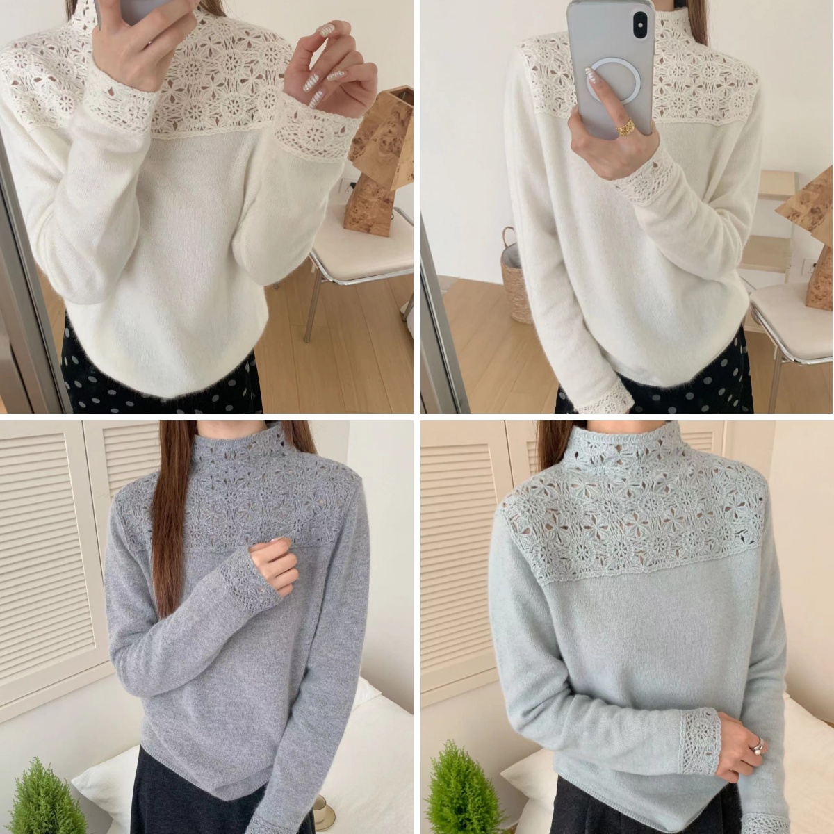 【素简.520137】2025秋冬新款蜜熊绒羊毛花纹爆款女装羊毛衫