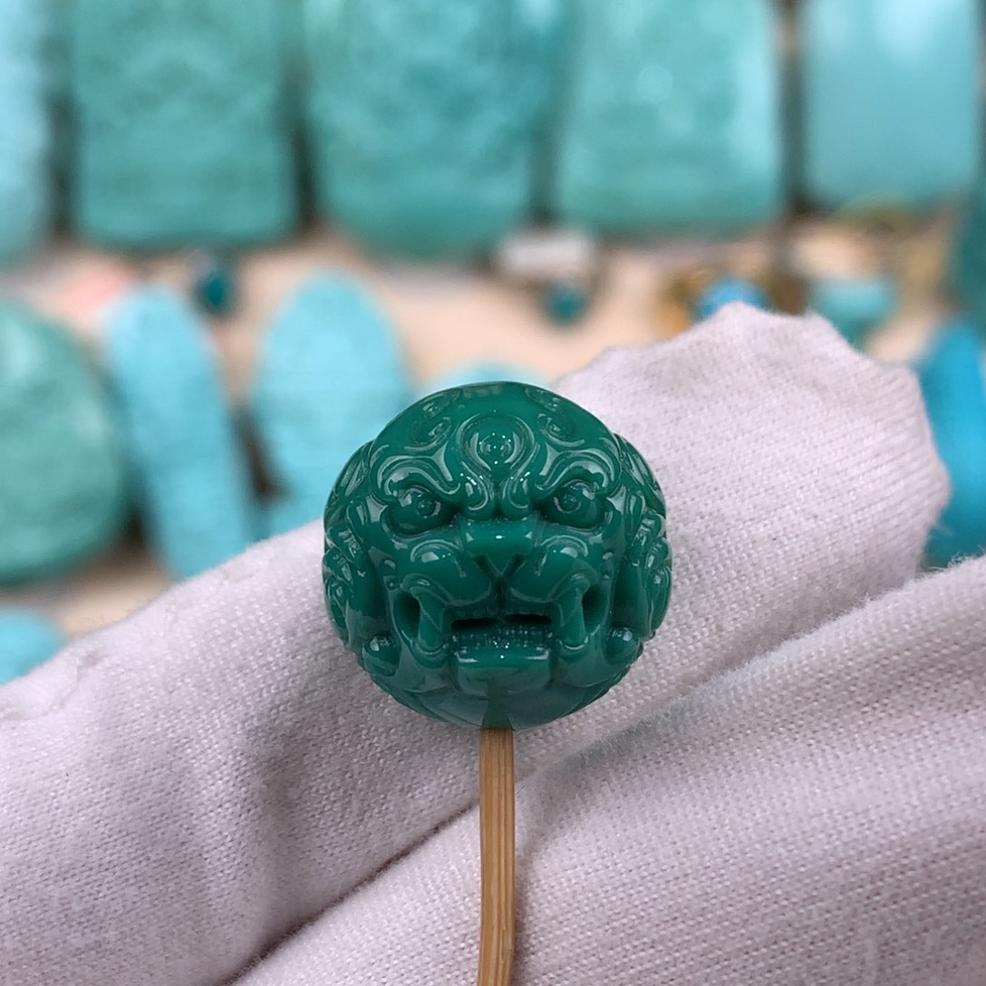 绿松石未镶嵌兽珠卡16.5