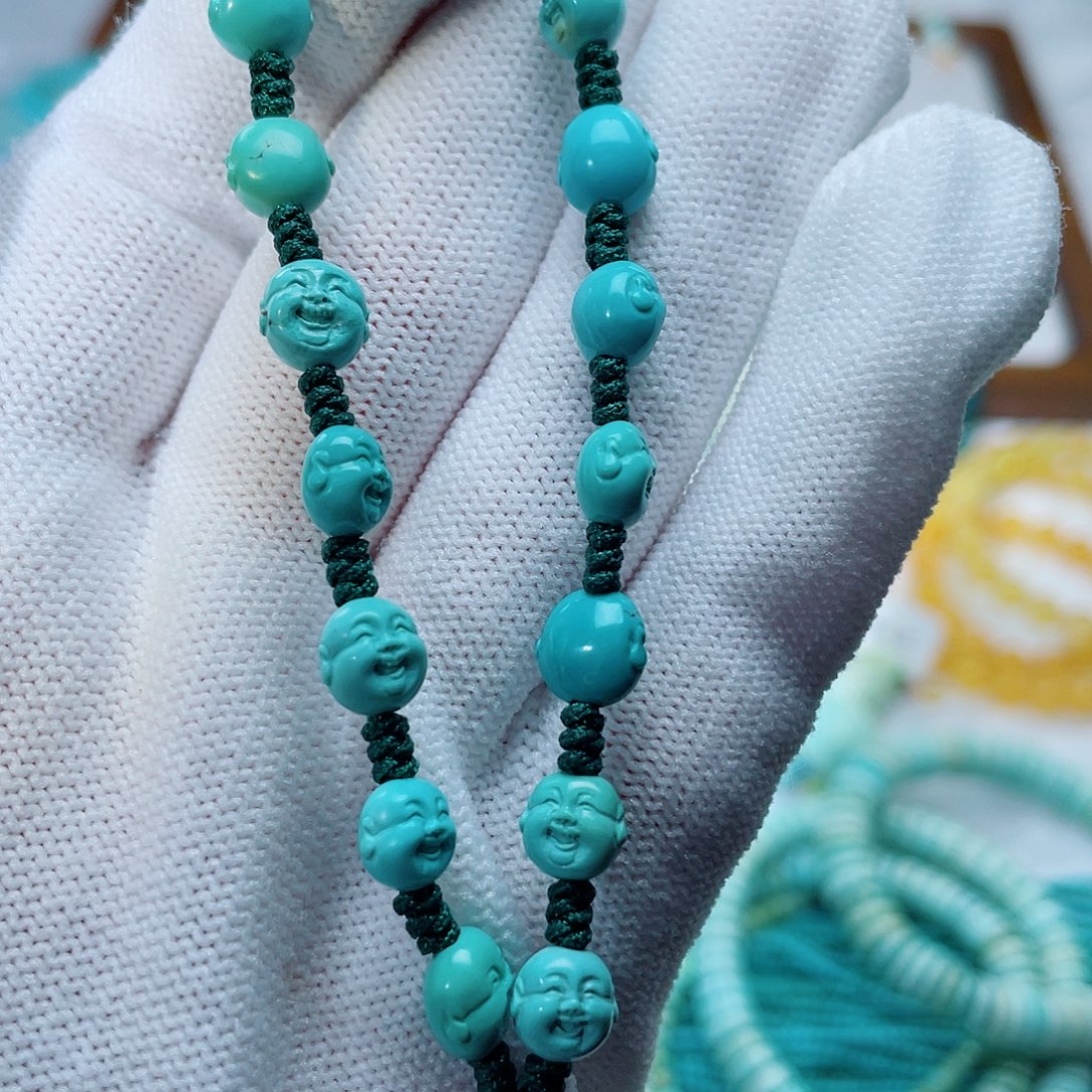 暖***脖绿松石未镶嵌珠宝半成品