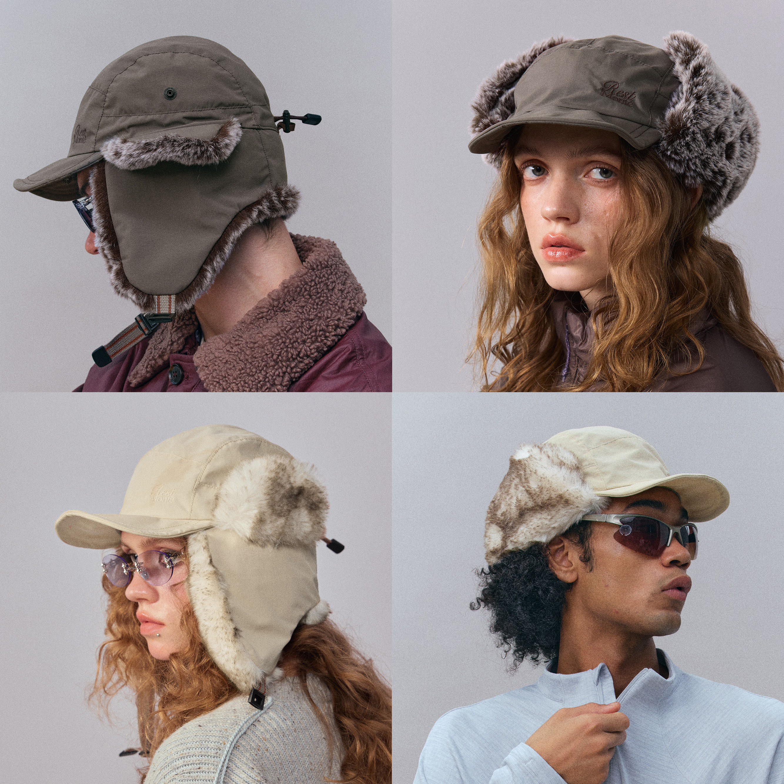 瞬时山野Monterest户外复古防泼水仿毛绒防寒保暖护耳帽雷锋帽