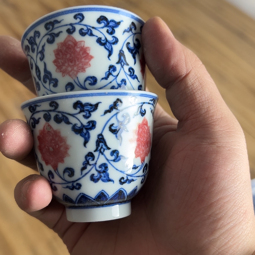 好***莲陶摆件景德镇手工手绘陶瓷