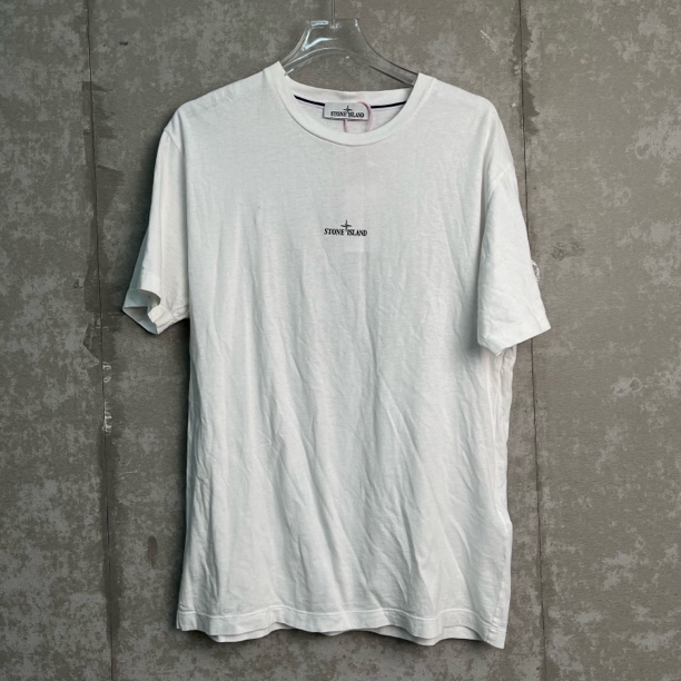 未使用 STONE ISLAND XL*1/石头岛罗盘印花白色短袖/14975/JP