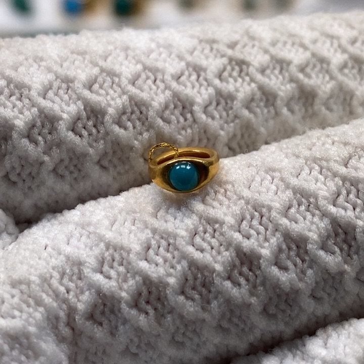 绿松石珠宝奇石18K金镶嵌A58