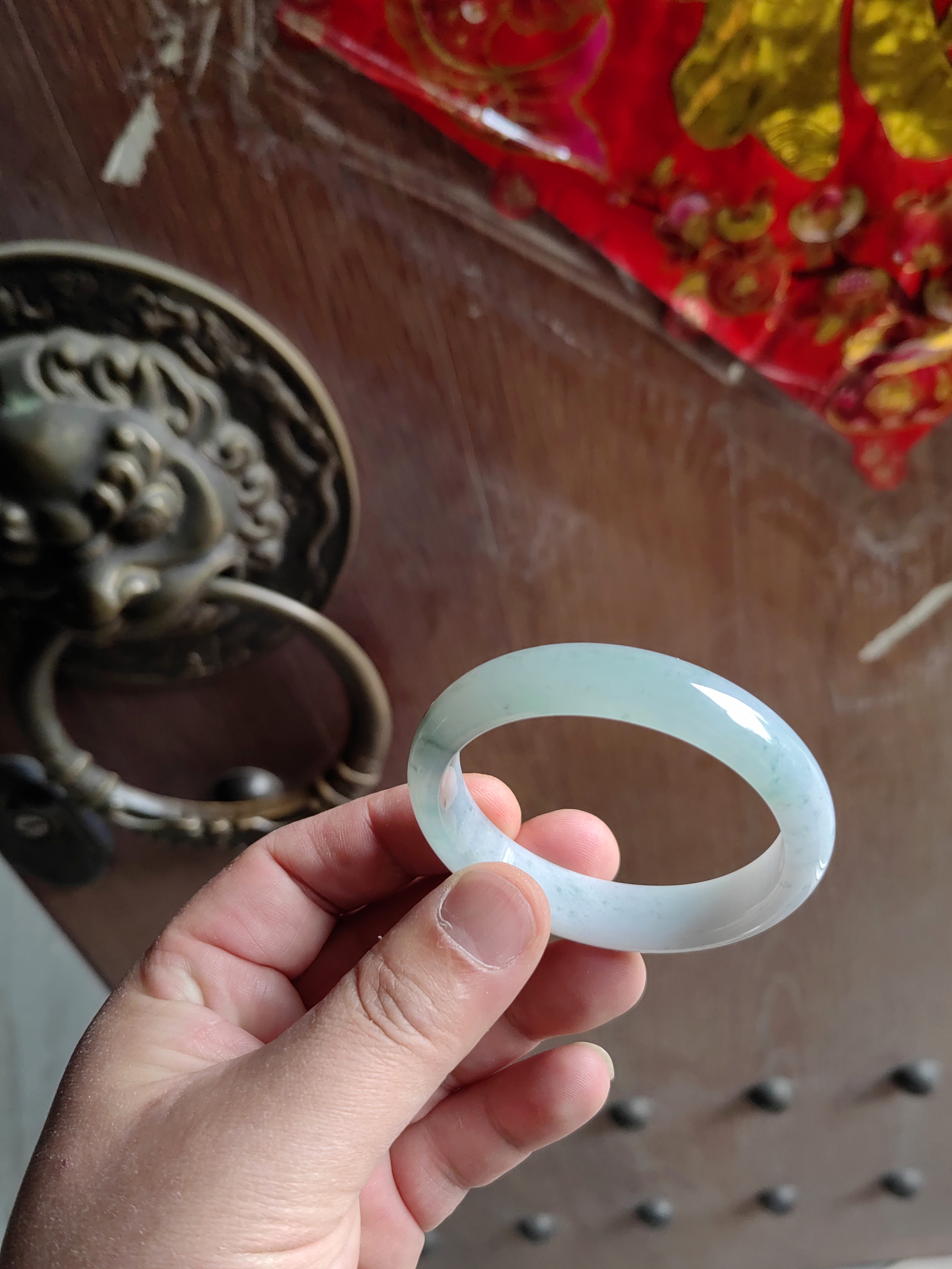 天然缅甸翡翠贵妃镯55圈口