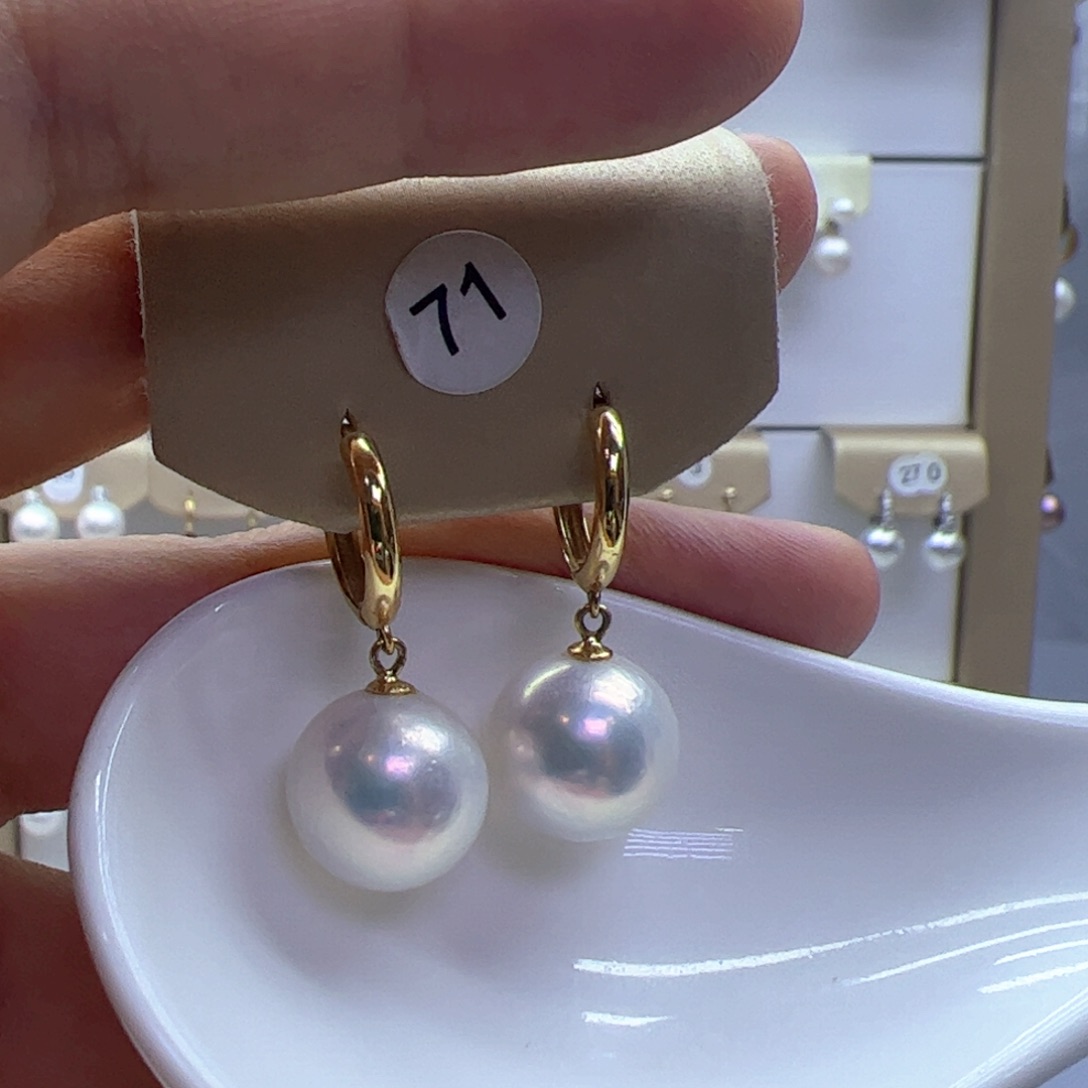 银S925镶嵌淡水珍珠耳饰