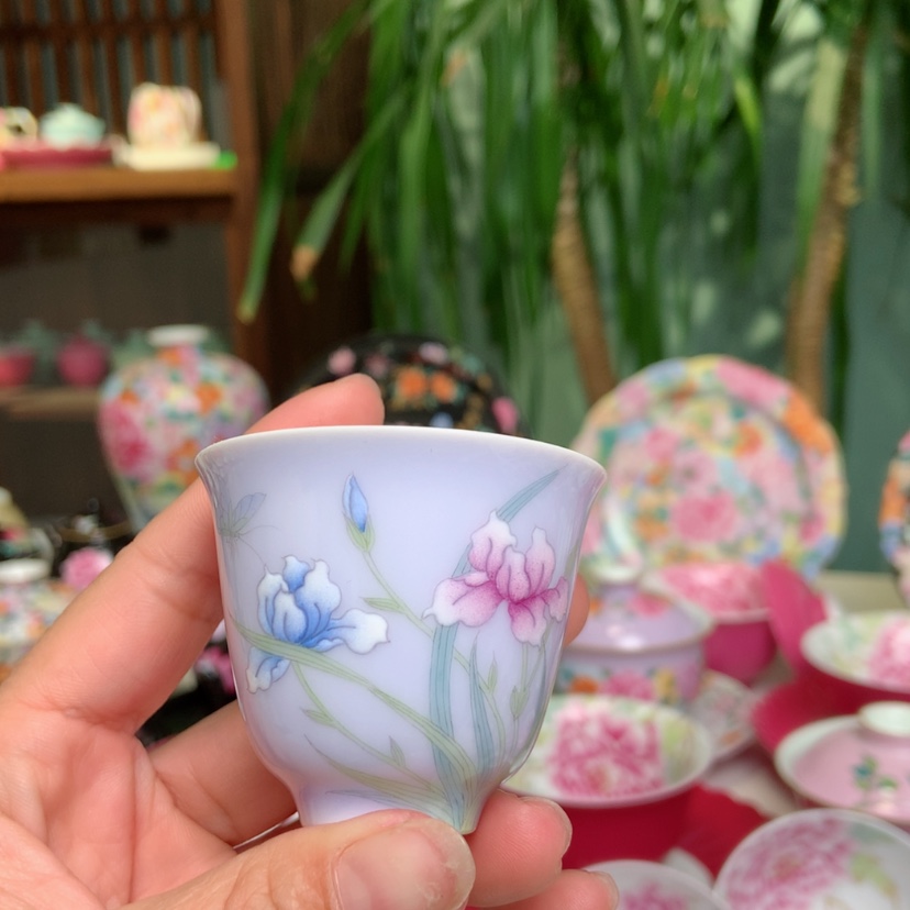 【闪购商品】鸢尾花小杯子景德镇