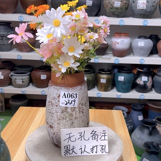 红陶手工制作工艺花盆