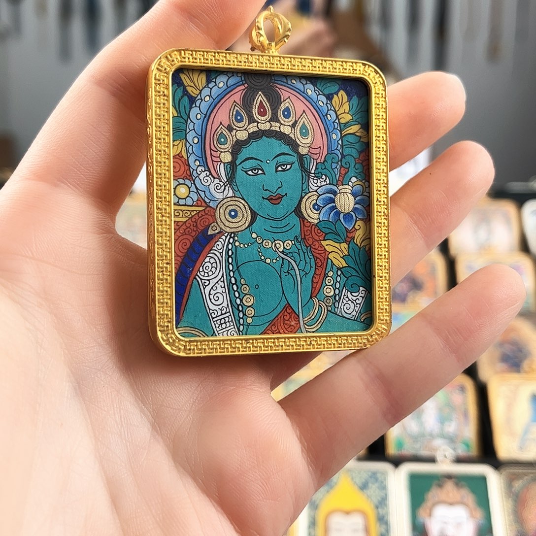 吊坠绿度半身 纯手绘放漏