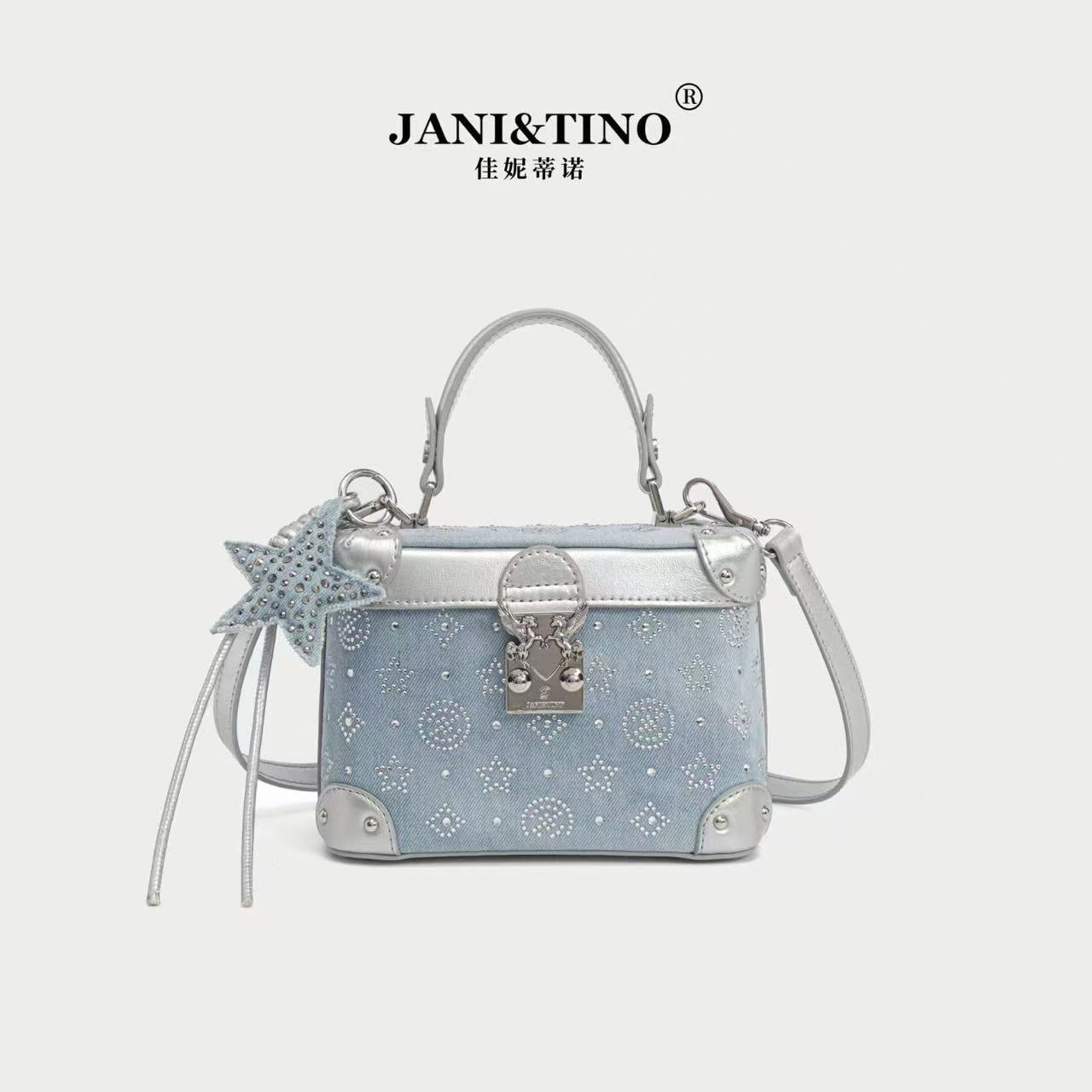 JANITINO/佳妮蒂诺姗姗家新款单肩包时尚百搭手提包286银钻