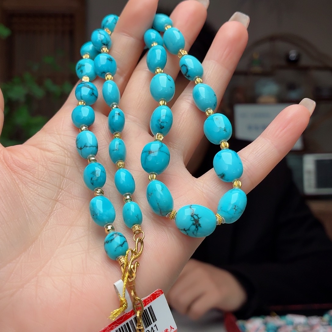 彬***R绿松石18K金镶嵌珠宝奇石总价20130，分开付