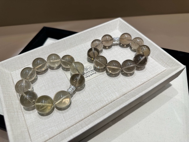 【柚金手作】20mm左右茶晶天然水晶手串 多样性发一