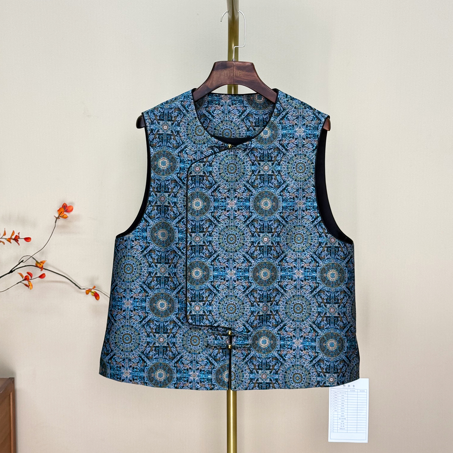 八达晕螺钿宋锦马甲 新中式国风女装F26021