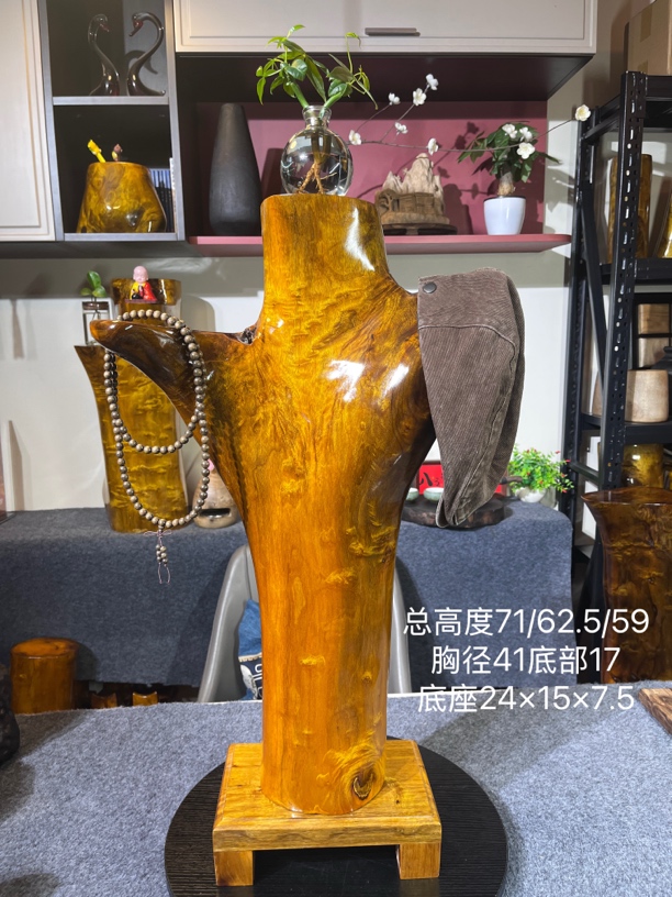 小叶金丝楠木高山老料满花祥云纹花架家居装饰摆件木雕