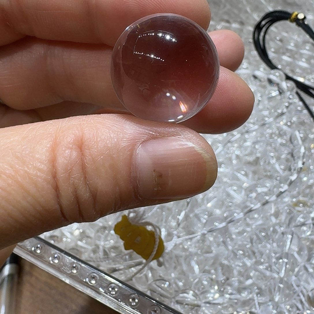 水晶珠宝半成品未镶嵌天然白水晶双A卡21.7单珠