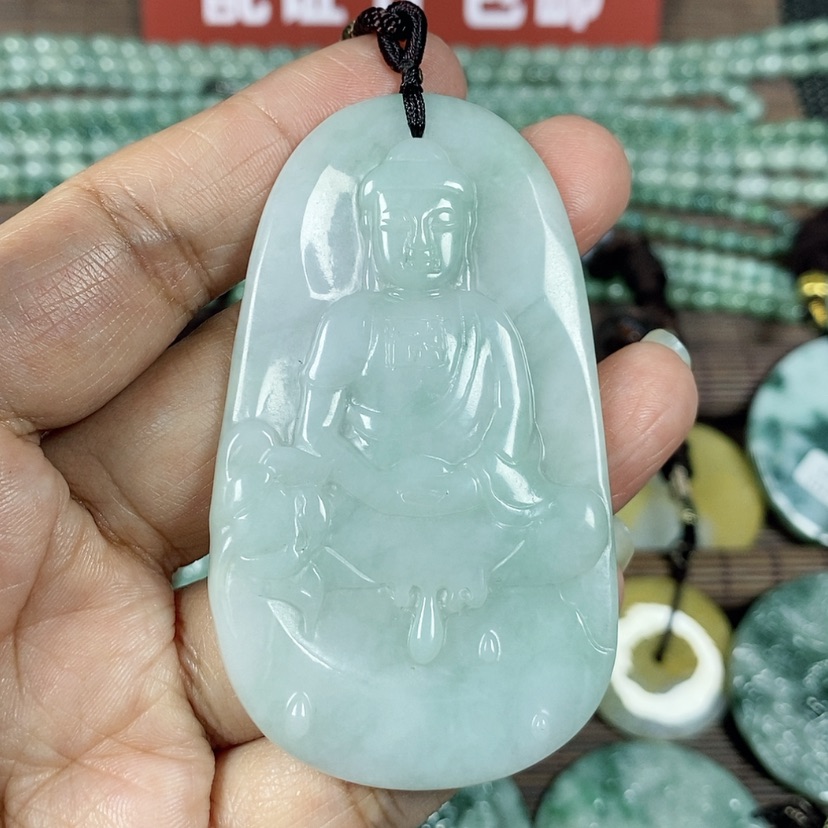 【闪购商品】翡翠颈饰未镶嵌玉吊坠翡翠玉大日如来羊猴