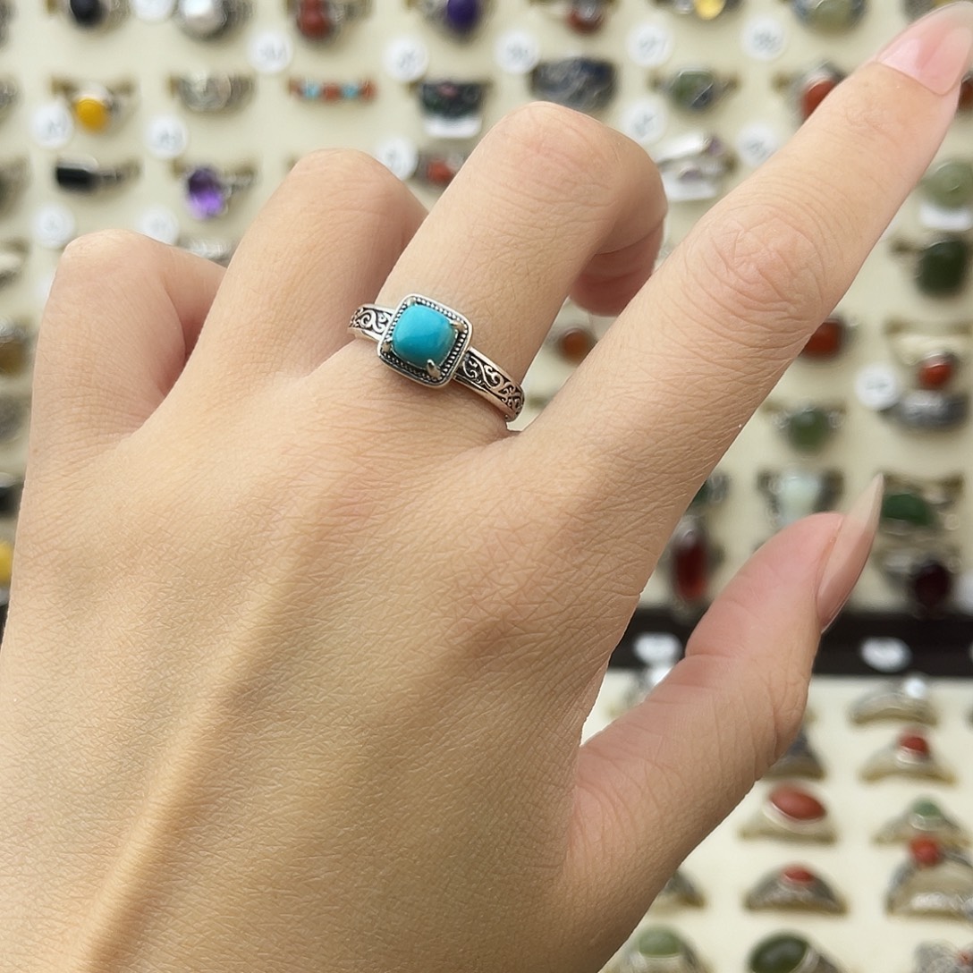 南红玛瑙银S925镶嵌戒指