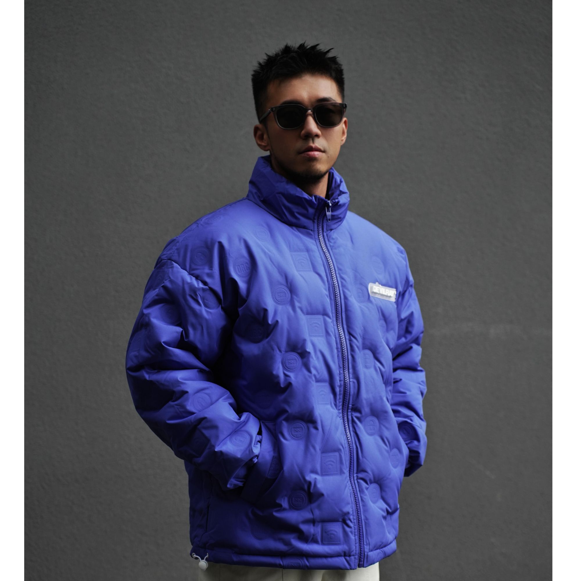 冬季新款80灰鸭绒保暖御寒男士羽绒服凹凸定型立领宽松夹克外套