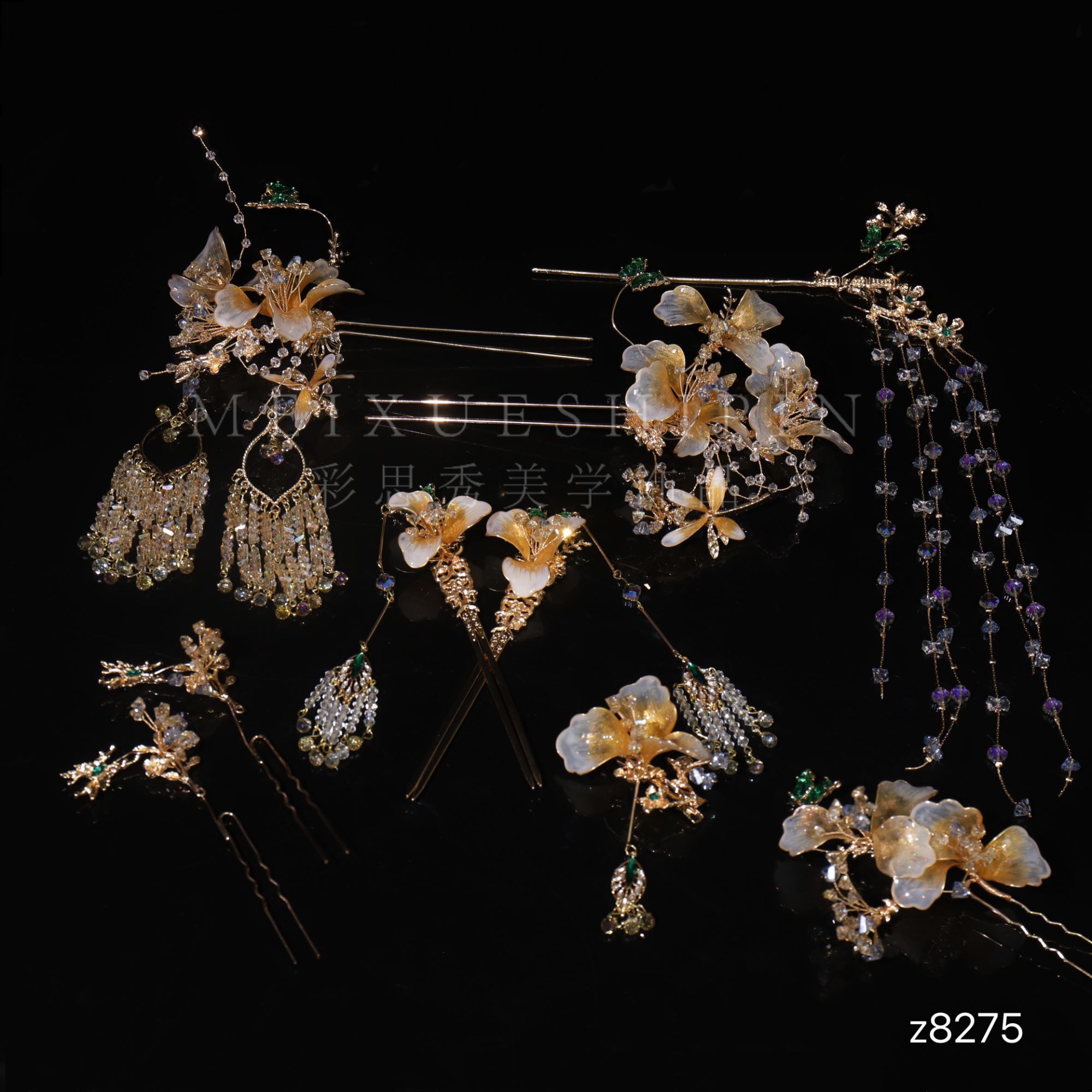 z8275婚嫁饰品结婚减龄甜美百搭金色龙凤褂香槟色气质古风古风