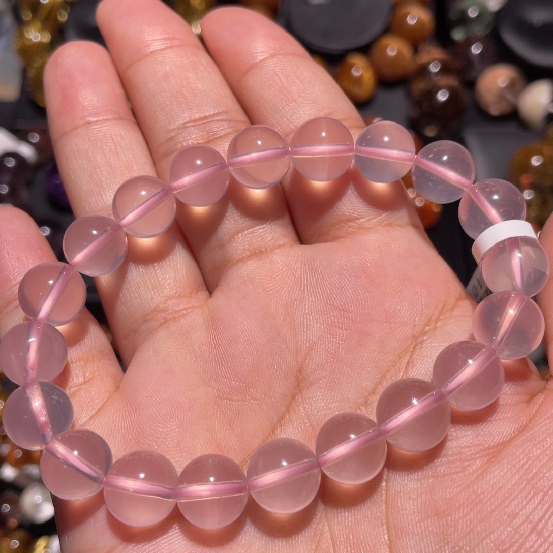 水晶手链未镶嵌粉水晶10mm