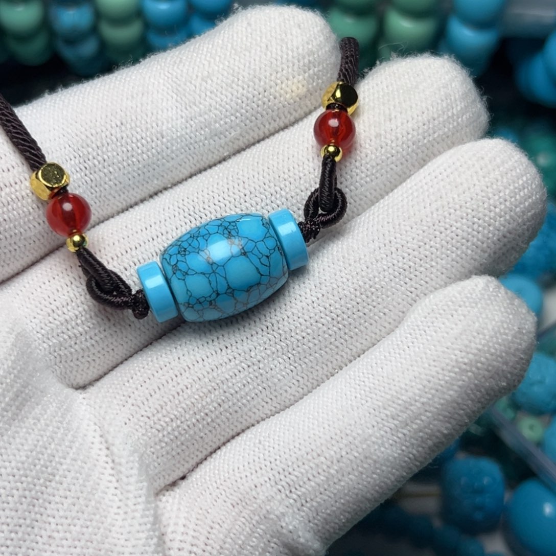 蓝花桶珠锁骨珠顶珠尺寸13+/15+