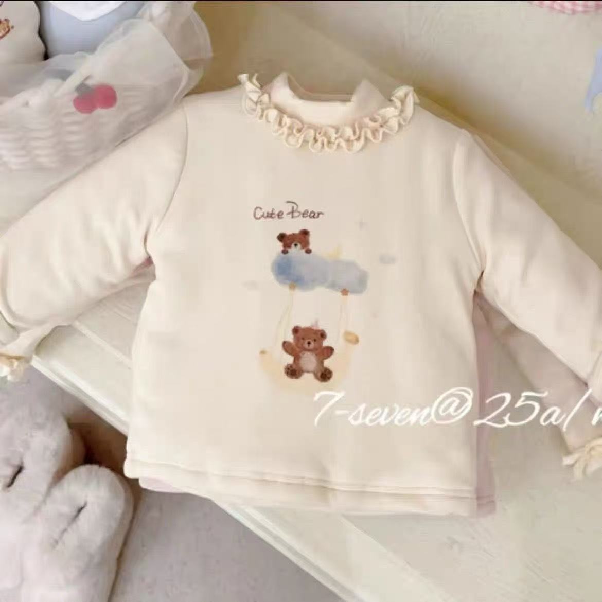 冬季款三层加绒加厚女宝宝夹棉洋气保暖衣【甜心宝宝系列】99206