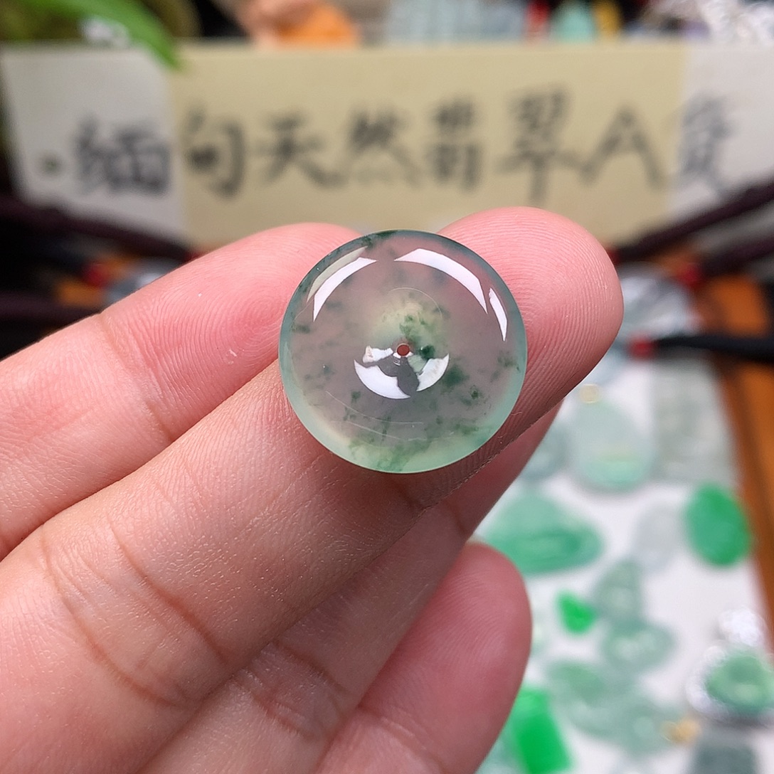 翡翠散珠缅甸天然A货翡翠冰种平安扣