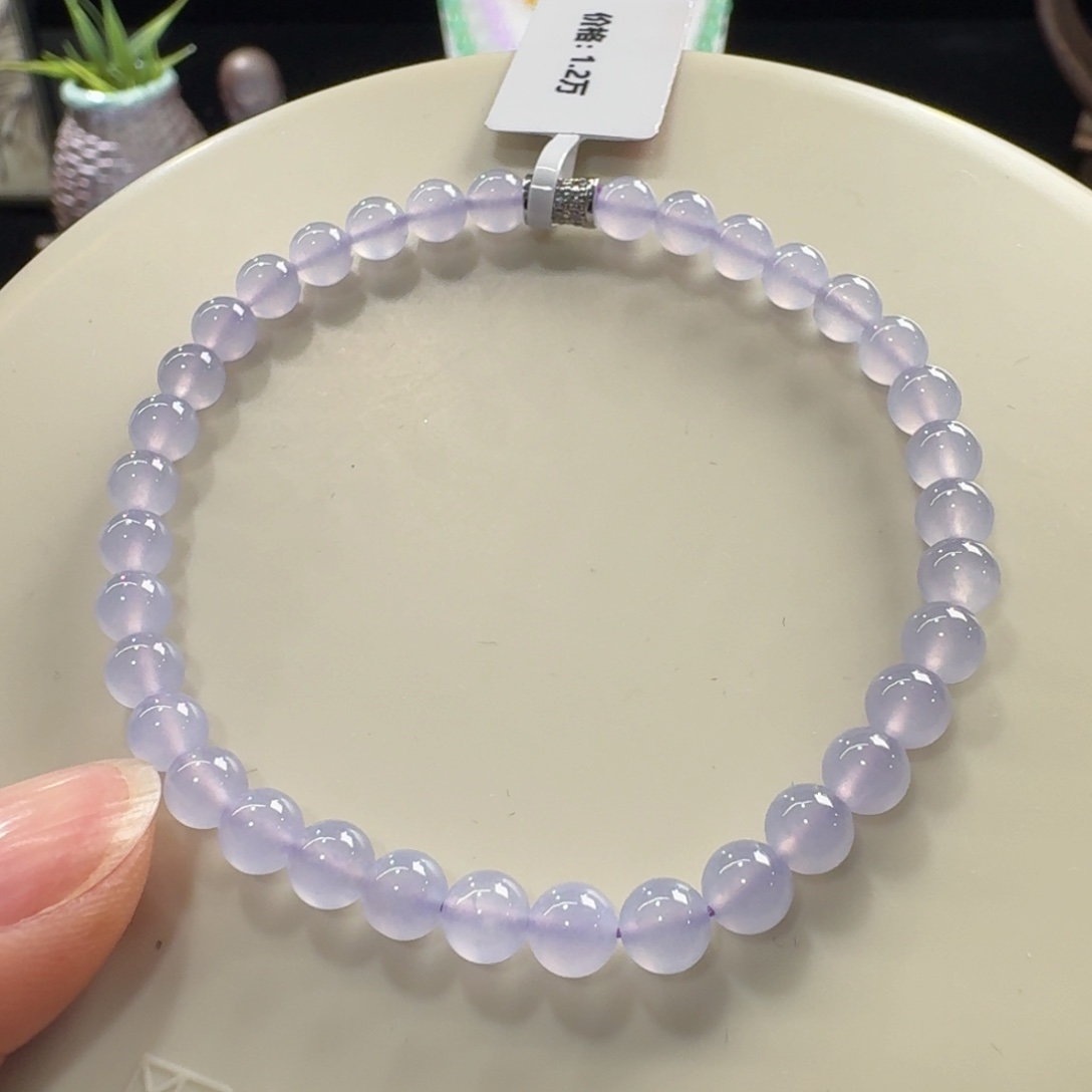 未镶嵌手链翡翠高冰果冻冰紫单圈5mm