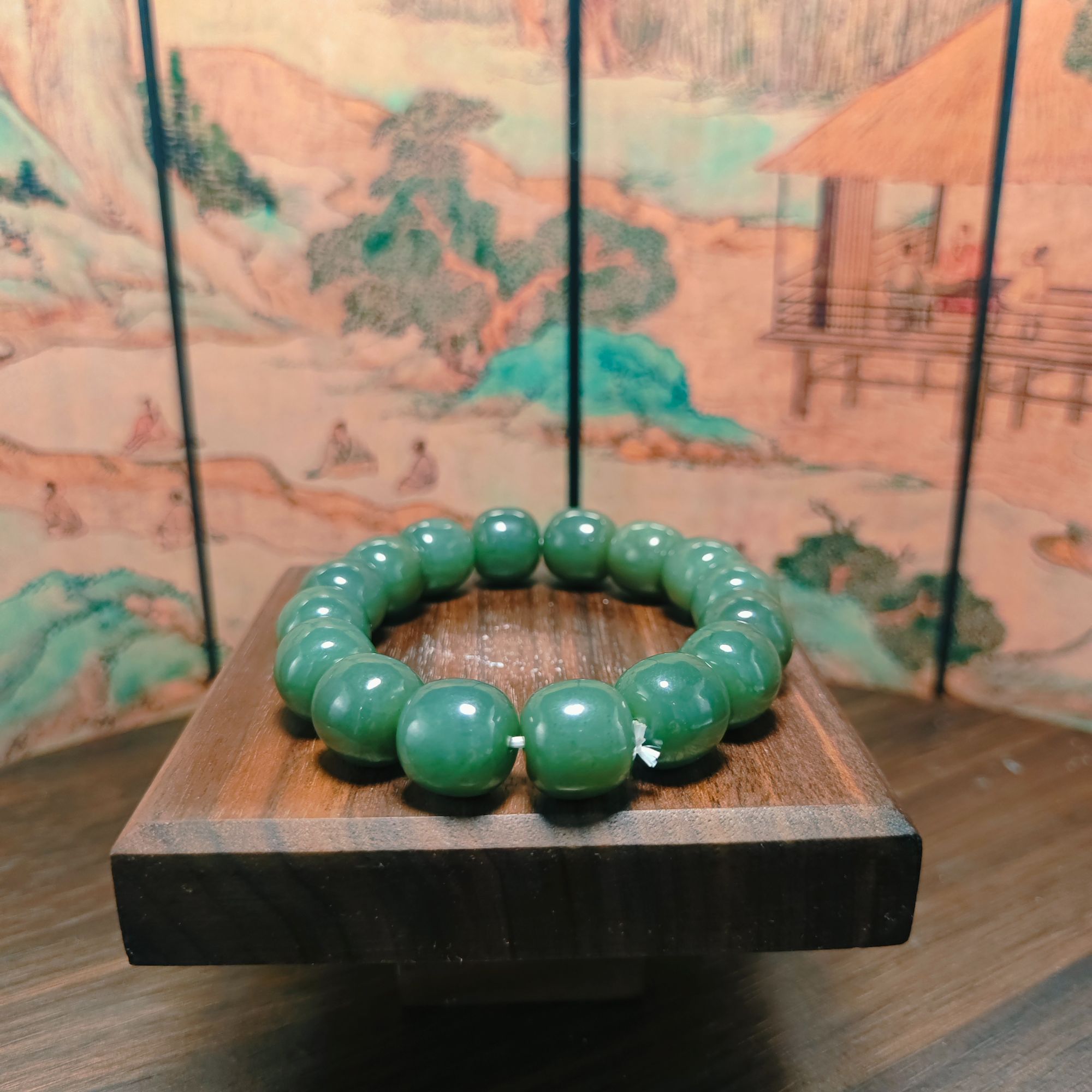 R和田玉桶珠手串（卡16）0751