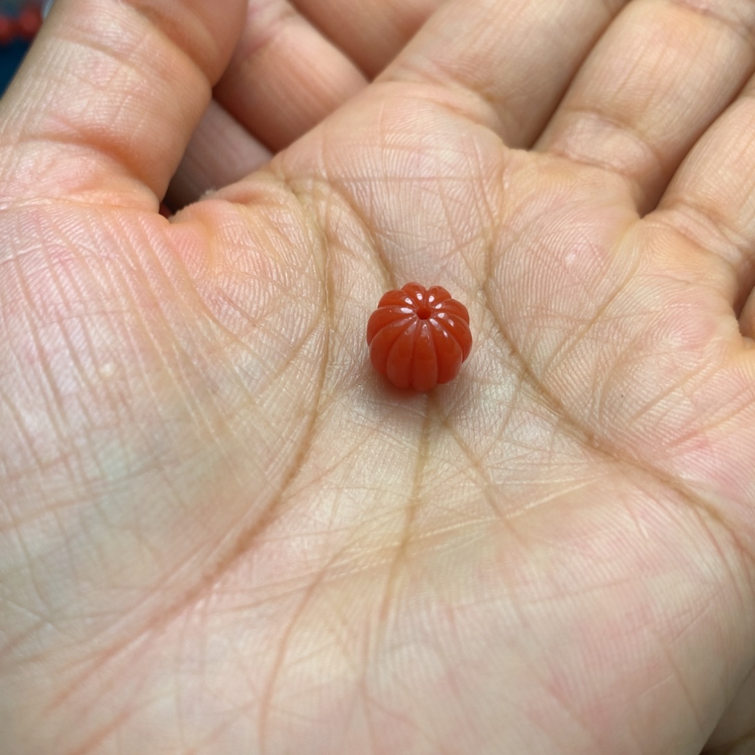 南红玛瑙保山南红瓜珠9.6m未镶嵌