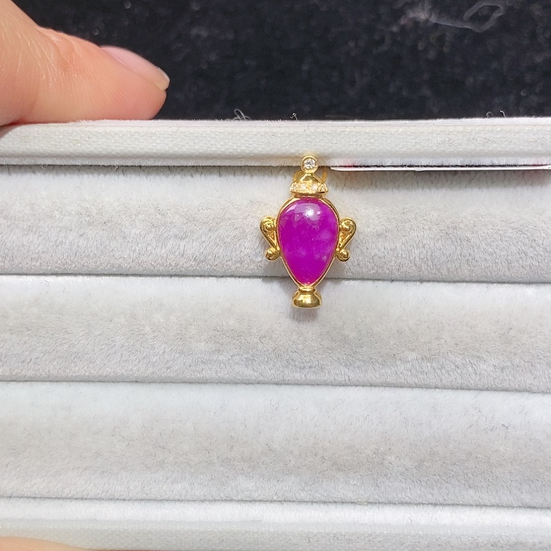 苏纪石（舒俱来）18K金镶嵌吊坠(不含链)