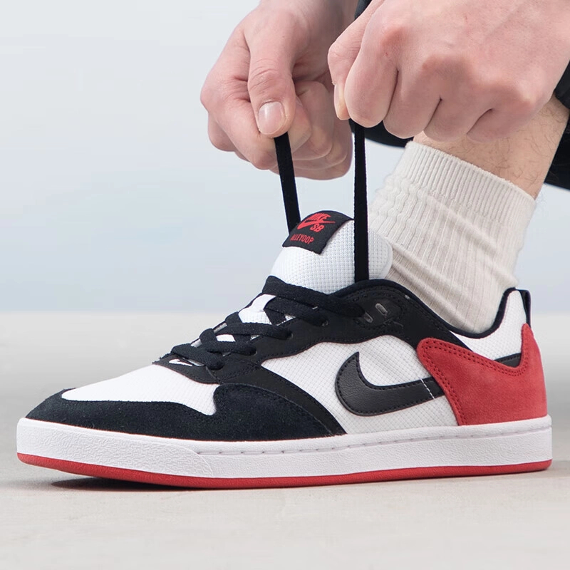 （断码清货）Nike/耐克SB Alleyoop低帮红色拼接休闲鞋CJ0882-102