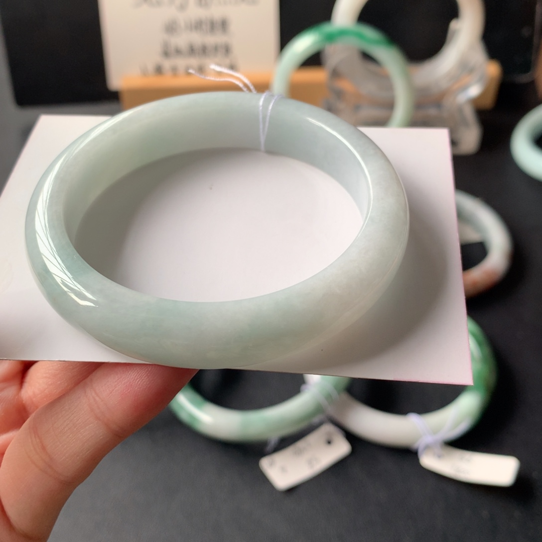 翡翠未镶嵌手镯9号55.5-11.9-8