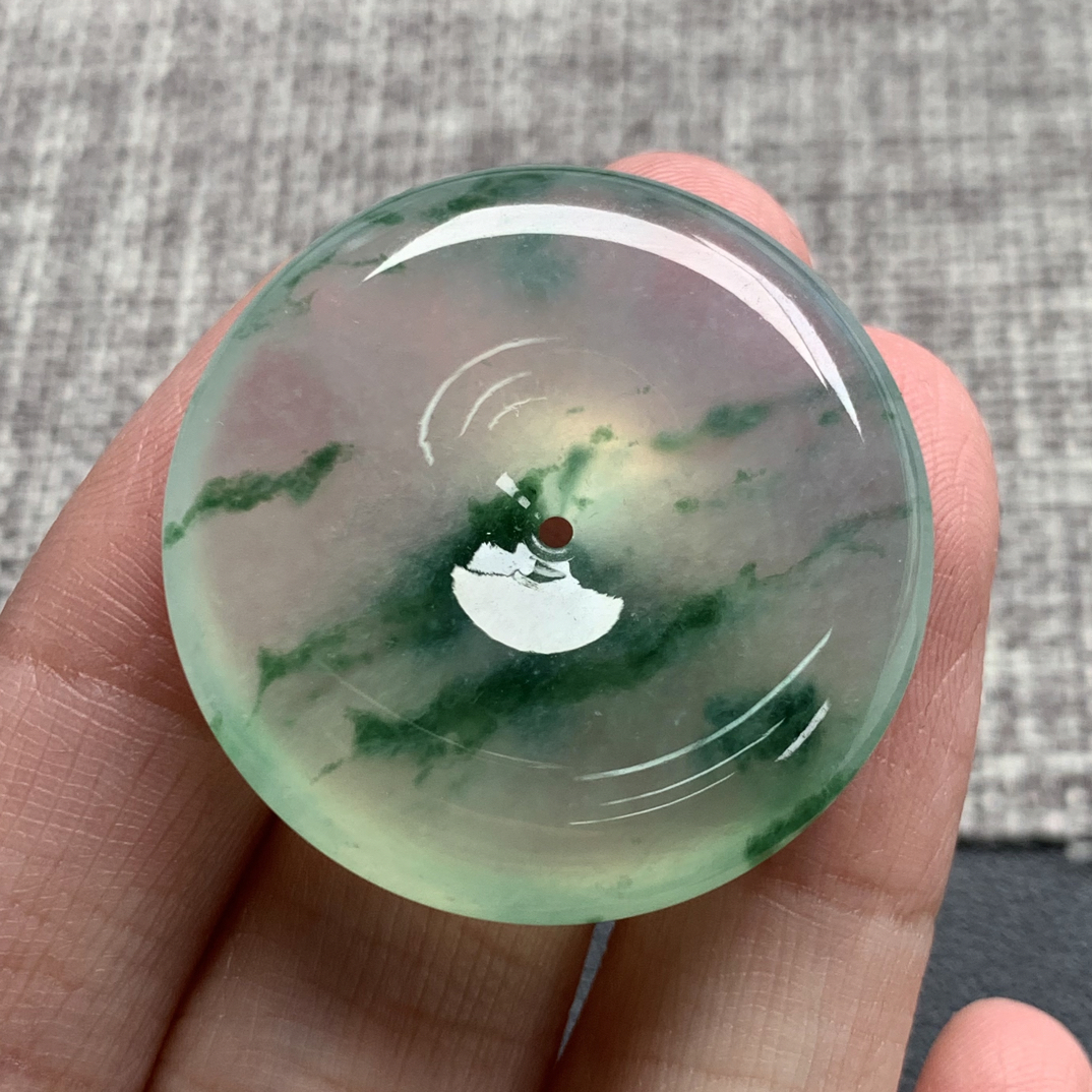 天然缅甸翡翠A货平安扣31.2-6.9