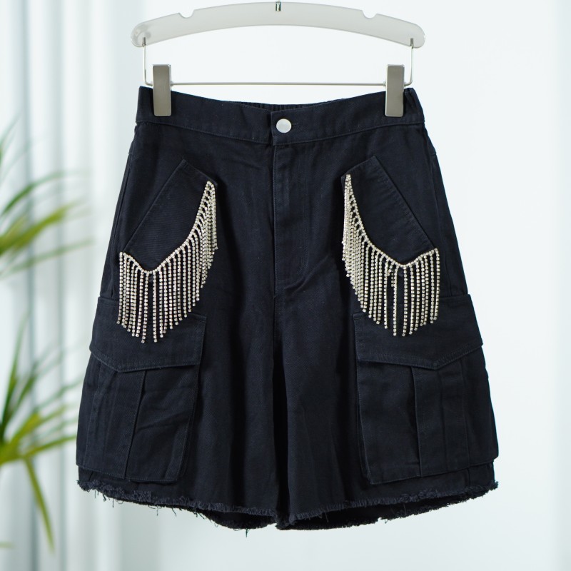 尚系列  S463-5   女装设计师牛仔工装裤黑色1903144