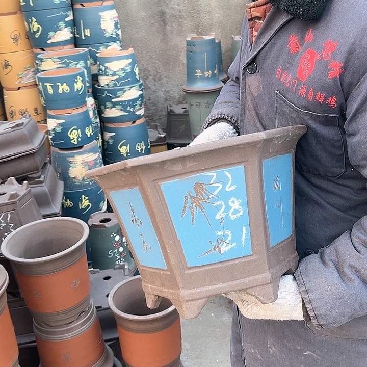 紫砂紫砂花盆也太