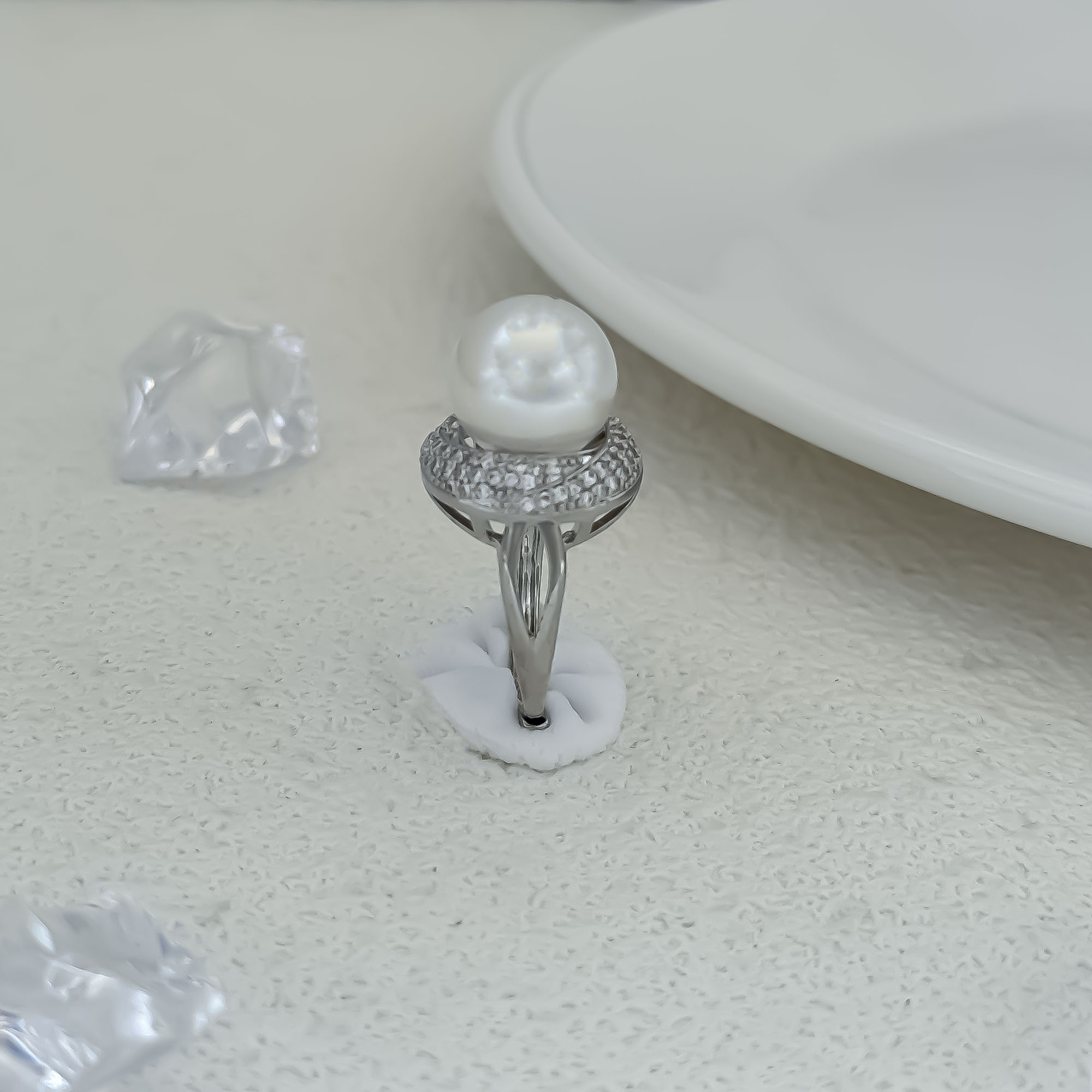 合金戒指 【明珠专享】海水白珠-12mm轻奢气质时尚白珠戒指（J015）