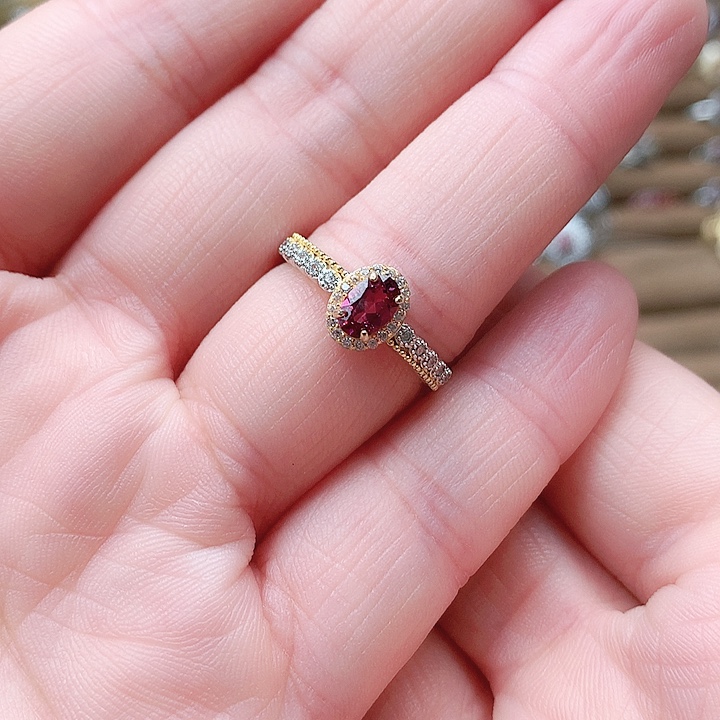 银S925镶嵌戒指石榴石