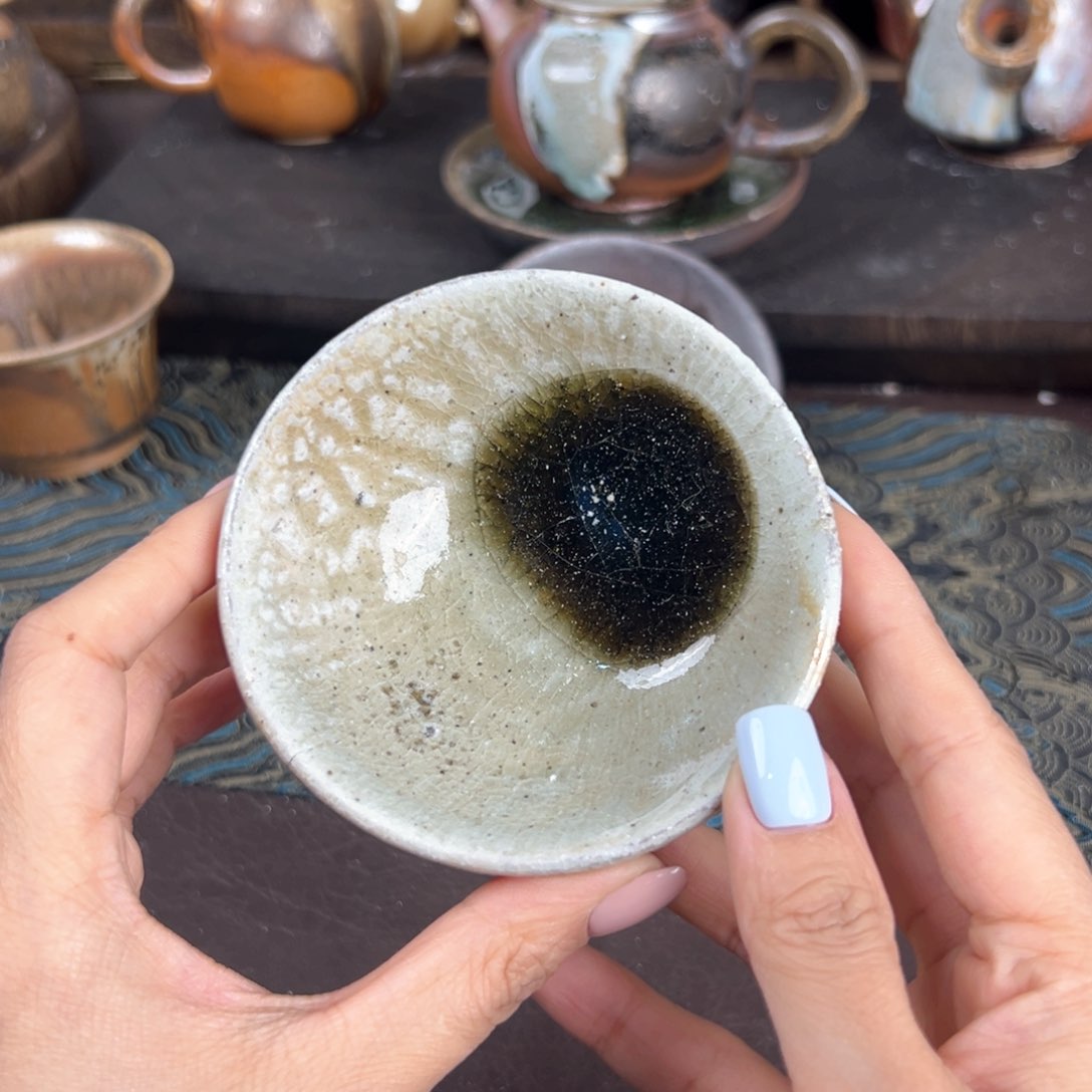 杯柴烧茶器粗陶主人杯