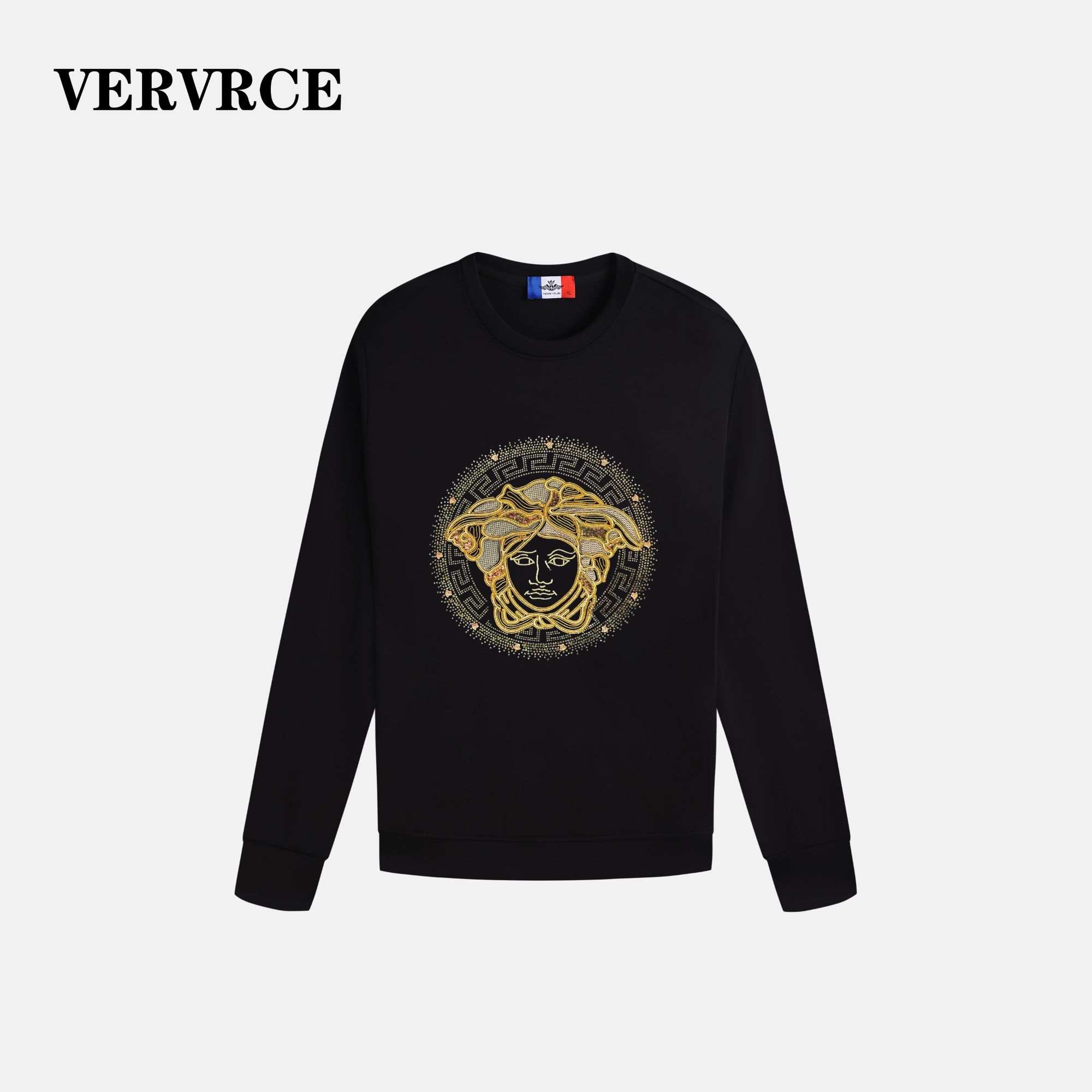 VERVRCE/Apollo秋季男士经典高级感烫钻休闲卫衣长袖圆领穿百搭