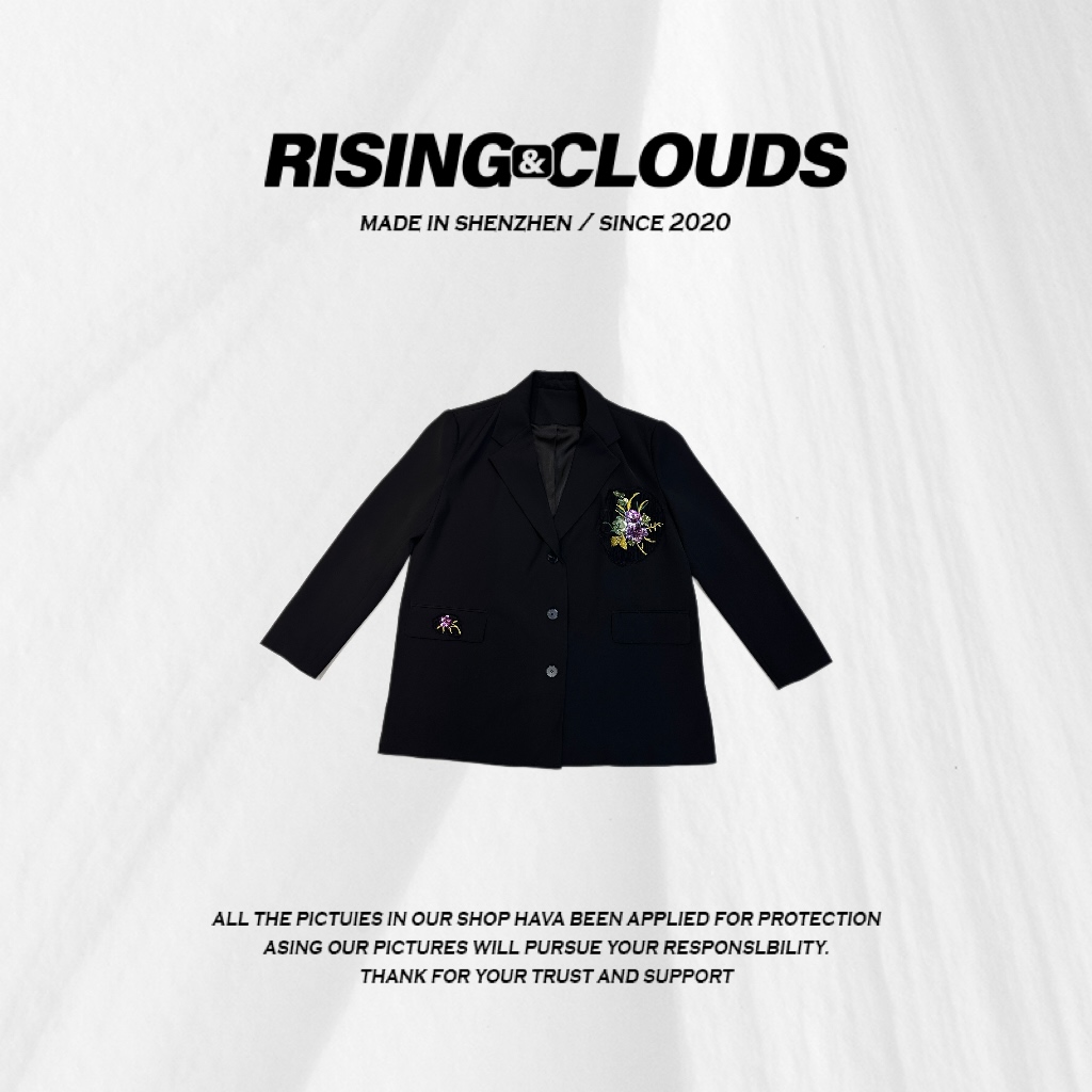 RISING&CLOUDS【小云姐】2025显瘦舒适早春绣花西服120613